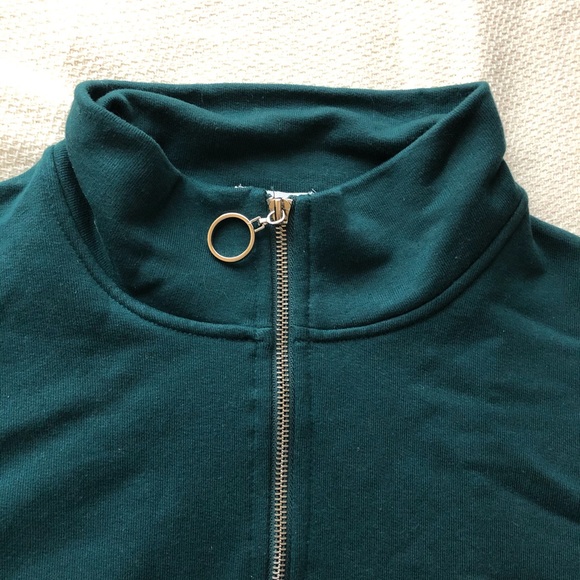 Emerald Green Full Tilt Cotton Cropped Sweater - Picture 7 of 13